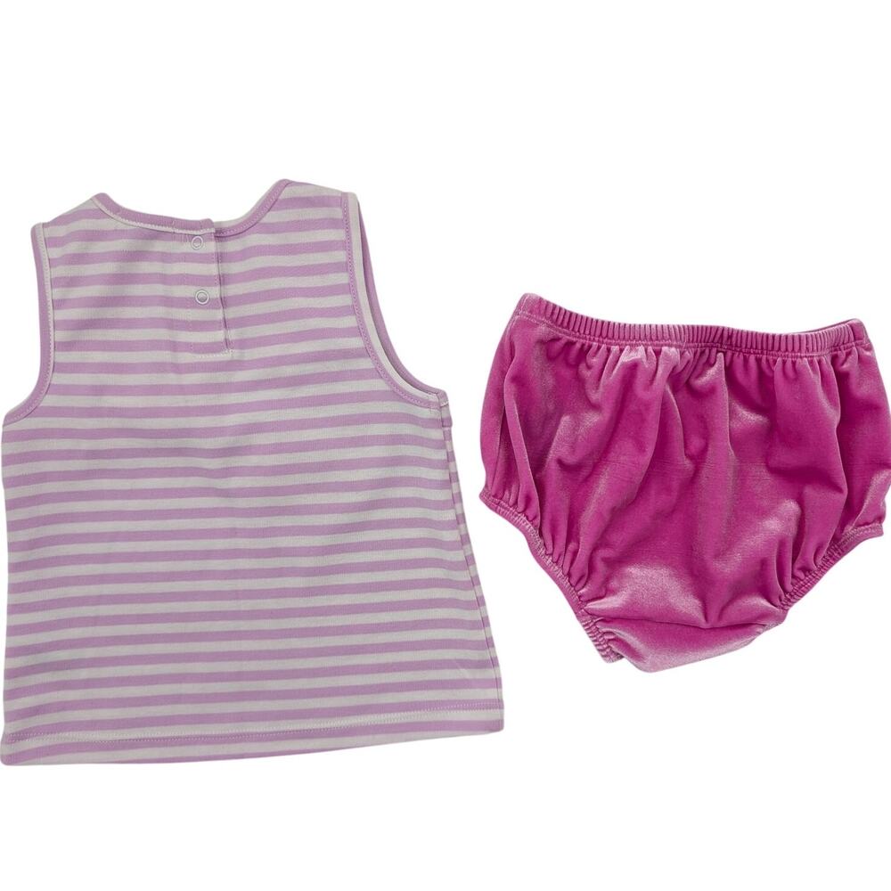 Habitual Girls Pink Striped Dress and Velvet Bloomer Shorts 24 Months - Picture 2 of 10